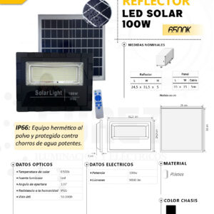 REFLECTOR LED SOLAR 100W 6500K