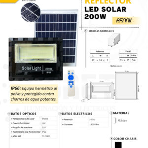 REFLECTOR LED SOLAR 200W 6500K