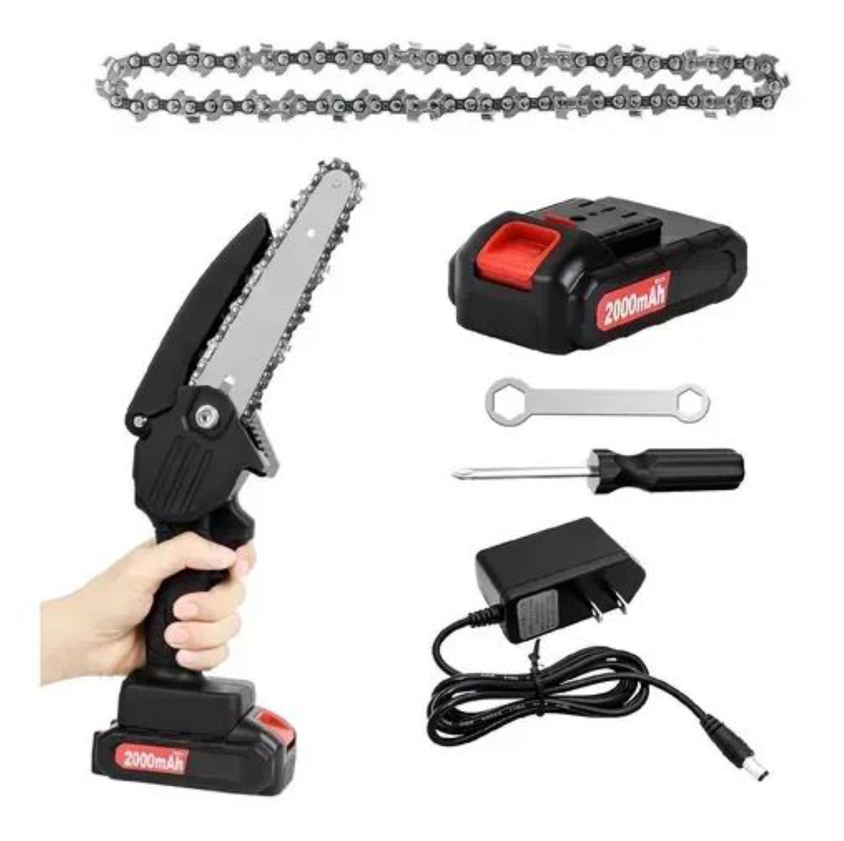 Mini Motosierra De Mano doble Bateria