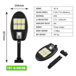 LAMPARA CON PANEL SOLAR CL-181-6