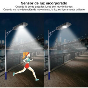 Lámpara Exterior Solar LED30w De Sensor