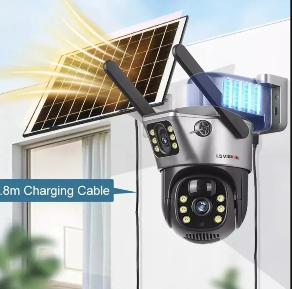 Camara doble lente con panel solar
