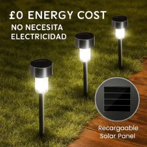 Luz Para Jardín Bombillos Panel Solar x9
