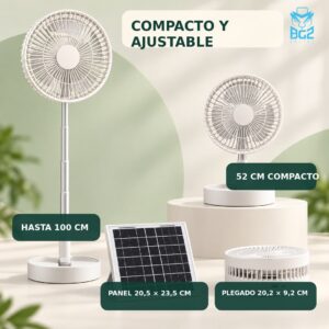 VENTILADOR CON PANEL SOLAR RETRACTIL