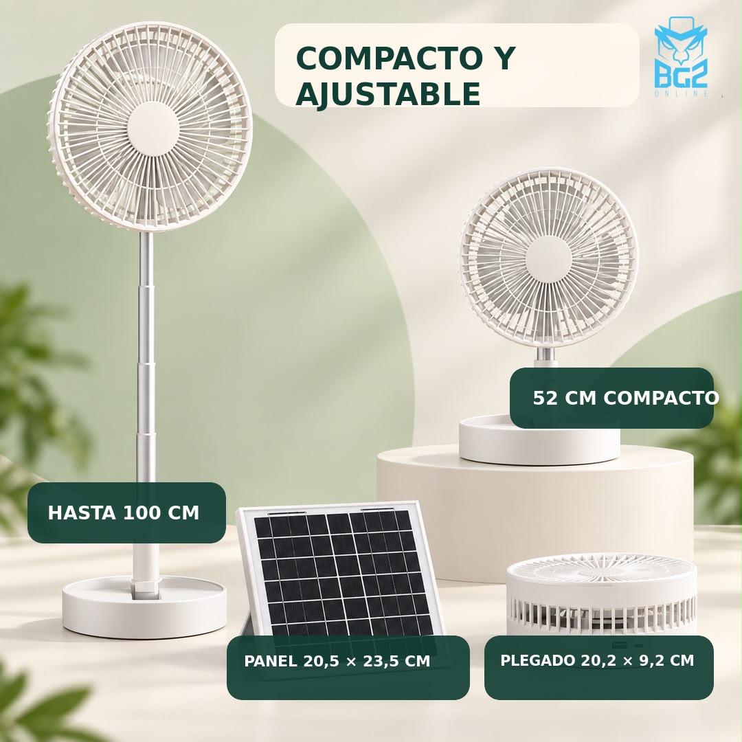 VENTILADOR CON PANEL SOLAR RETRACTIL