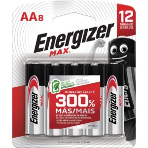 Pilas Alcalinas AA Energizer Max Plus 8 Unidades 1.5V Hasta 300% Más Duración