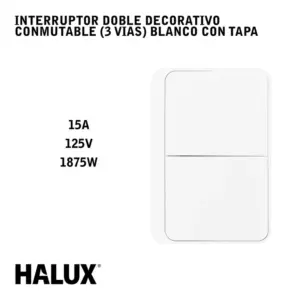 Interruptor Doble Conmutable Blanco Halux Fussion