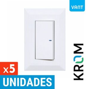 Interruptor Conmutable 4 Vias 10a-250v Color Blanco Serie Vant Marca Krom Set X 5 Unidades