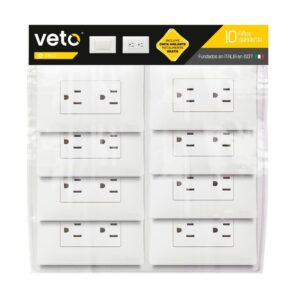 Pack Oslo x 8 Tomacorrientes Doble P/t 15 Amp