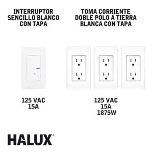 Kit De 3 Tomas Dobles + 1 Interruptor Con Tapa