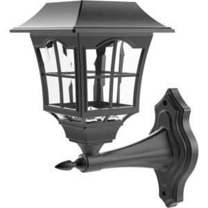 Farol Pared Solar Led Negro