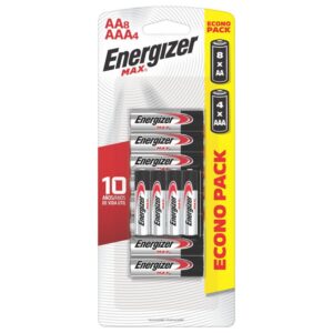 Pilas Alcalinas Energizer Max Combo 8 AA + 4 AAA 1.5V Larga Duración