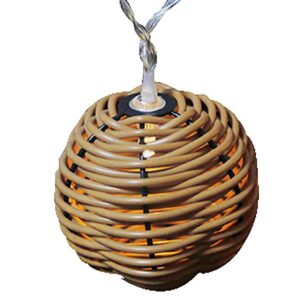 Guirnalda Luz Cálida Solar Bola Ratán 10 Luces Natural