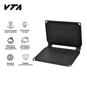 Cargador Solar Portátil 10W 5V Plegable VTA