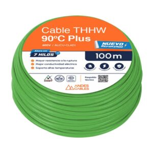 Cable Flexible THHW 10 AWG Verde 100 m Andes Cables