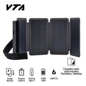 Sistema de Carga Solar Portátil  6W 5V Plegable USB VTA