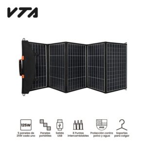 Panel Solar Portátil V-Solar 125W Plegable USB-C DC Monocristalino VTA