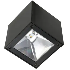Aplique Solar LED Cubik Luz Cálida Negro
