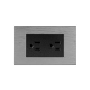 Tomacorriente Doble con Polo a Tierra Andrómeda Plateado 15A 125V Halux