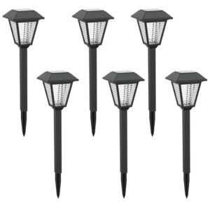 Set de 6 Estaca Solar Plástica Negro