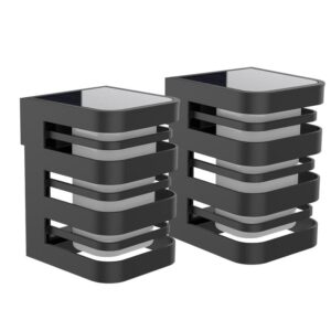 Set de 2 Farol Muro Solar Cuadrado Negro