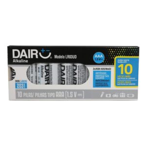 Pilas Alcalinas AAA 1.5V Pack x10 Unidades LR03 Dairu